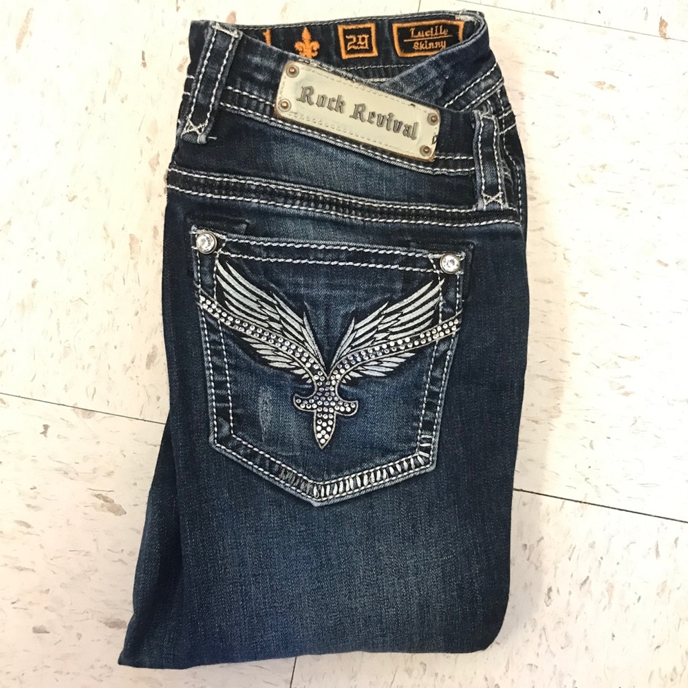 ROCK REVIVAL Sz29 LUCILLE SKINNY JEANS